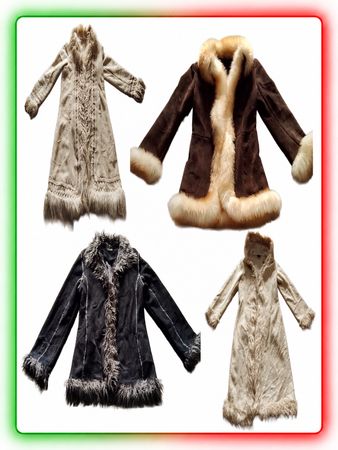 Casacos Afeganhos Vintage – Longos e Curtos | 250 Peças em Estoque Atacadista | Casacos de Pele de Ovelha Boho Y2K (AF-23)