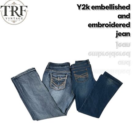 Y2k embroidered and embellished jeans# 147