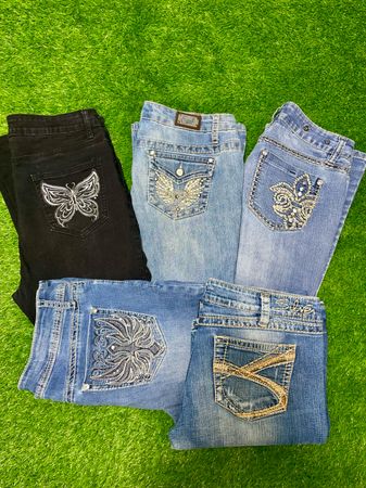 Y2k embroidered jeans bootcut