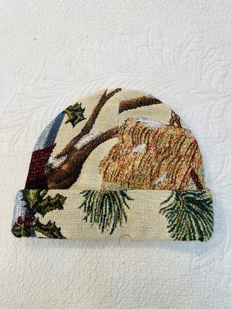 Upcycle Tapestry printed Beanie  (DV -09)