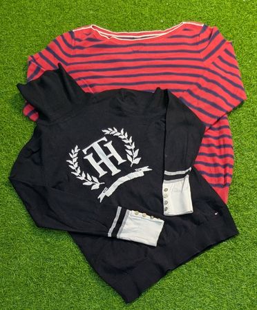 8039 - Tommy Hilfiger suéteres de mangas curtas e longas e gola alta