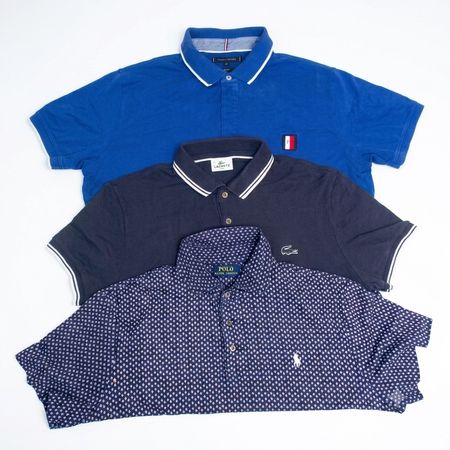Mix branded 3 button polos (63b)