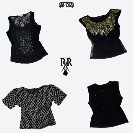 Y2K Black Gothic Sleeveless Tops (AA-1365)