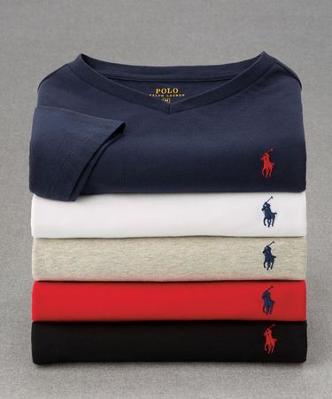 T-shirt polo col en V et col rond Ralph Lauren