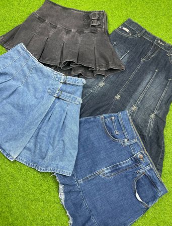 Pleated Denim Skirt id 262