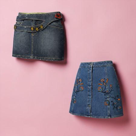 Y2k aesthetic denim skirts for women