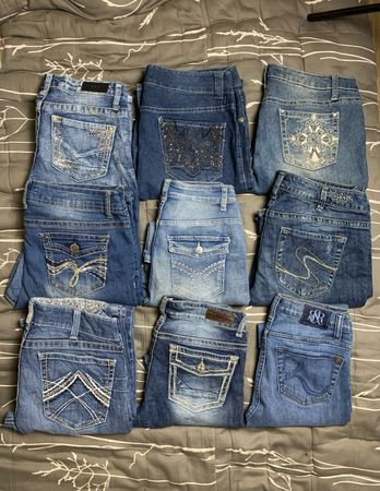 Y2K embroidered + emblished flared & bootcut jeans