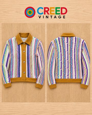 CR2284 VESTE COUPE CROCHETÉE ET TRAVAIL EN UPcycling
