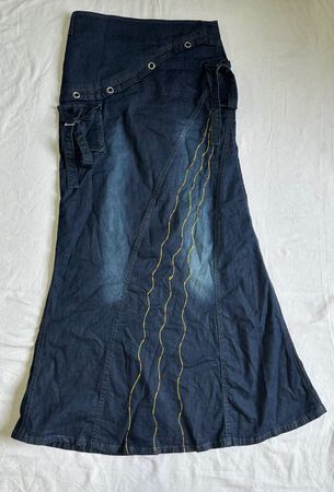 Y2K Denim Maxi Skirts B # 383