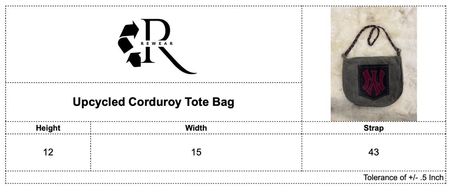 Upcycled Corduroy Tote Bag
