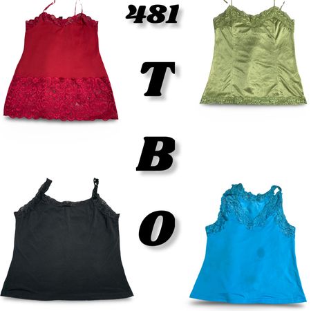 Lace Trim Cami Tops (brands) White & Black & Luciano Dante etc #481.