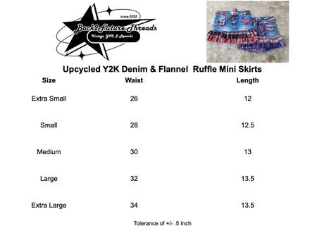 Upcycled Y2K Denim & Flannel Ruffle Mini Skirt