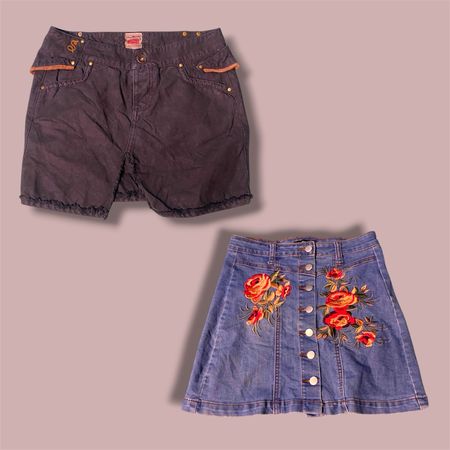 Denim midi skirts