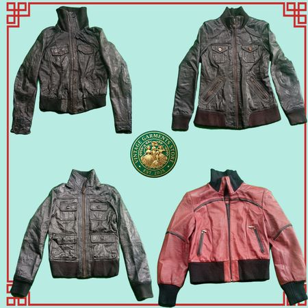 European leather Vintage Oversized Genuine Leather Jacket | Y2K Grunge Biker Outerwear | Mystery Bundle