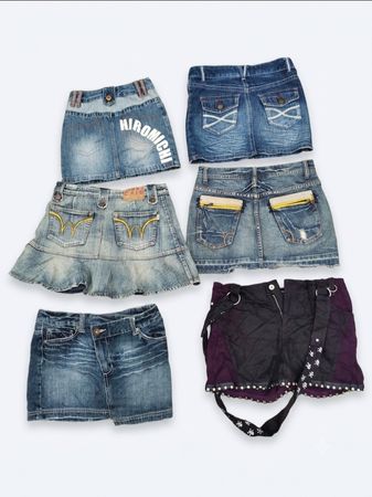 Jupes mini en denim Y2K en gros ensemble (VM-194)