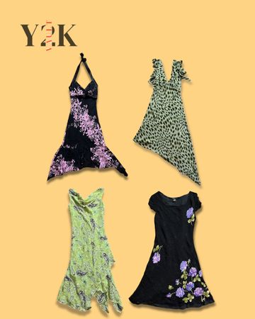 Y2K Vintage Floral Mini Dress Bundle (Yv-833)