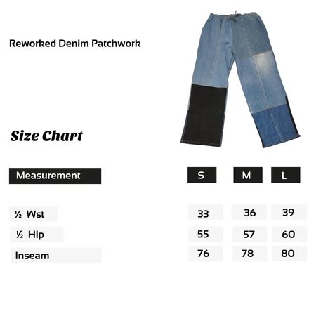 Pantalons en patchwork en denim recyclé