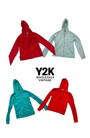 Y2K Vintage Velour Zip-Up Hoodies – Wholesale Collection (YWV12)
