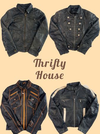 Y2K Utility Leather Jackets(TH/802)