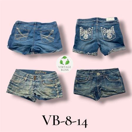 Y2K Embroidered Denim Mini Shorts Wholesale Bundle (VB-8-14) 13 piece