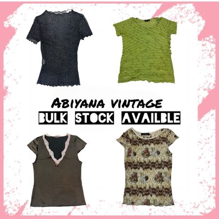 Y2K Mesh Tops Bundle - Vintage Sheer Glitter, Ruffle & Lace Fairy Tops-AV-109