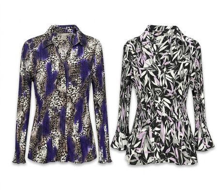 (FV-2566) Y2K Cyber & Grunge Patterned Long Sleeve Tops Bundle | Indie Sleaze Shirts
