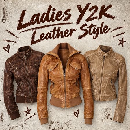 Y2k ladies leather jackets