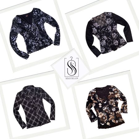 Y2K Black Floral Print Full Sleeve Mesh Tops
