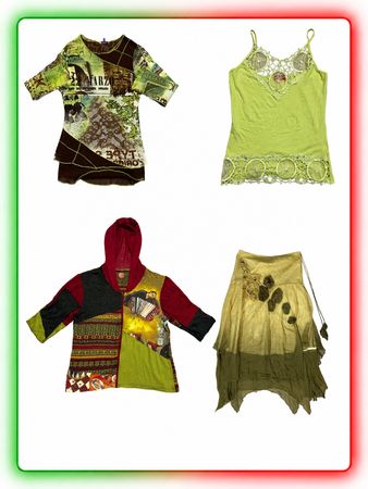 Women’s Y2K Boho Tops, Cami Tops & Skirts Mix | Fairycore | Vintage(RM-16)