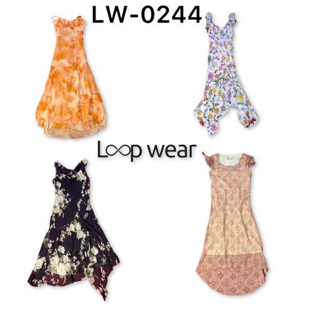 Y2K Floral Mesh & Ribbon Trim Midi Dresses