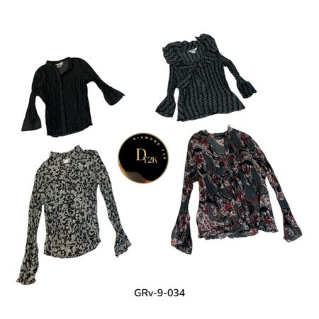 Y2K Poly Long Sleeve Blouse – Women’s Vintage Style (GRV-9-034)
