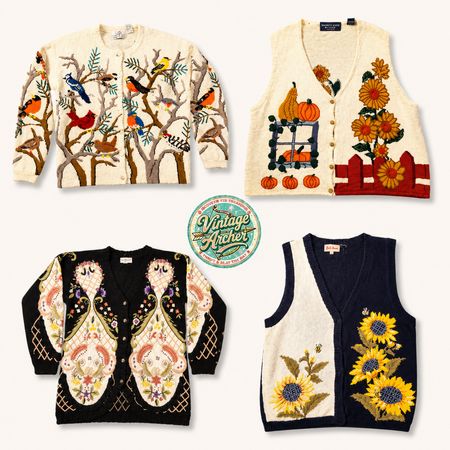 Vintage Heavy Knit Novelty Jumpers Mix: 10 Stück (S2)