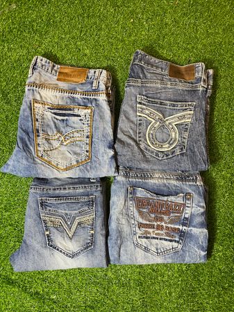 Y2K Mens Embroidered Jeans