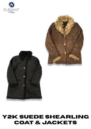 Y2K Suede Shearling Coat & Jackets - EV2305