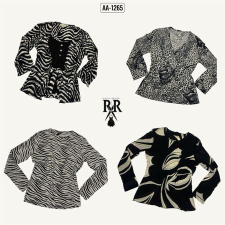Y2k Iconic Black and White Full Sleeve Tops (AA-1265)