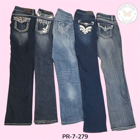 Women's Embroidered Bell Bottom Jeans – Y2K Denim Revival (PR-7-279)