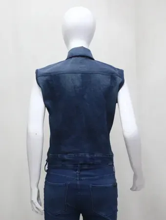 CR1349 Upcycled Classic Denim Utility Vest