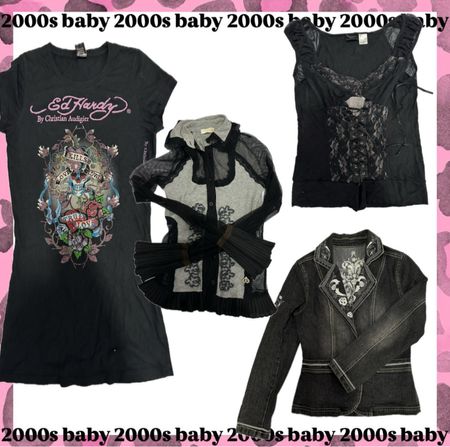 Punk x goth x ed hardy era: tops, dress, jacket-285