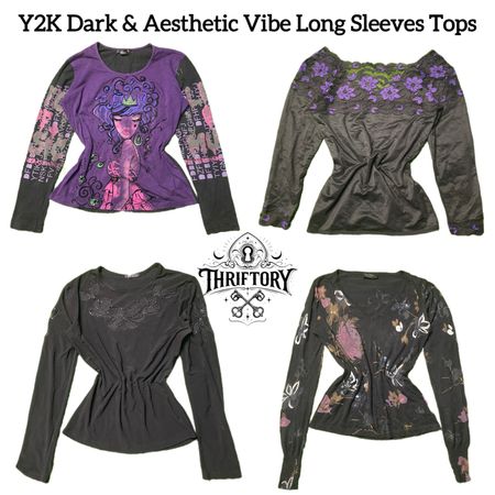 Y2K Dark & Aesthetic Vibe langärmlige Tops TY-158