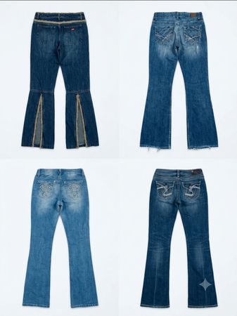 Vintage Y2K Distressed Flare & Bootcut Jeans Bundle(Z-03)