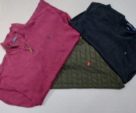 Ralph Lauren Sweaters – Cable Knit, 1/4 Zip, Round Neck, V-Neck, Cardigan & Button Sweaters – Grade A/B – 10 Pcs | 09-027