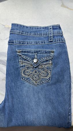 Jeans brodés y2K sélectionnés à la main sur mesure