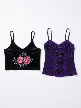 Velvet Cami Tops