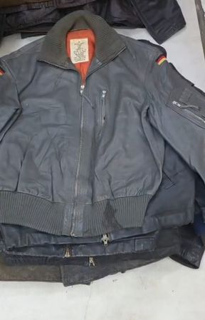 Veste en cuir vintage pilote français pour hommes