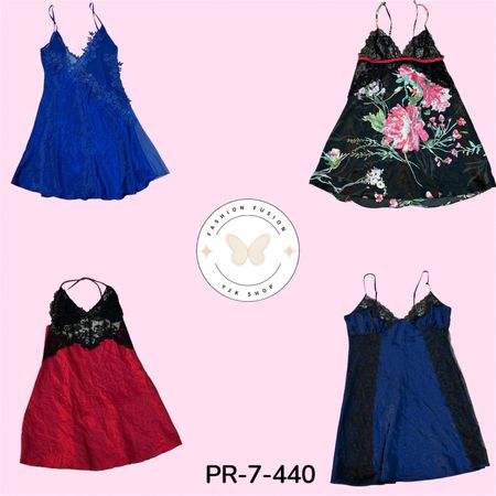 Women's Silky Slip Dress – Classic 2000s Cami Style (PR-7-440)