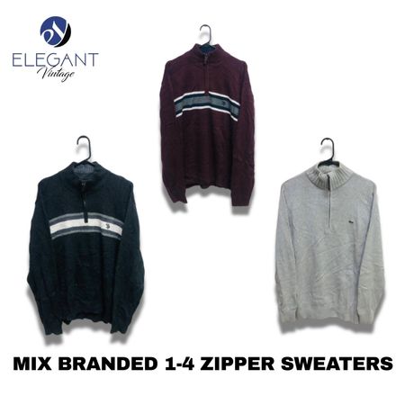 Mix Branded Zipper 1/4  Sweaters - EVM0294