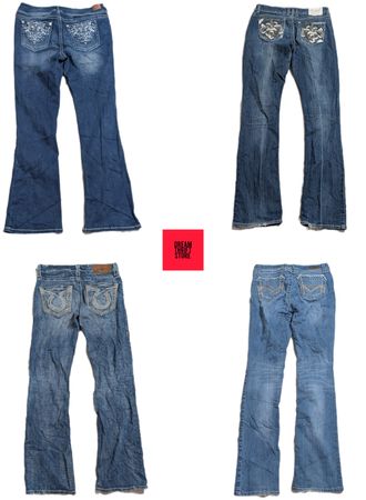 DESIGNER BACK EMBALISHMENT Y2K INSPIRED JEANS