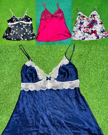 Camisole lace silk printed mix