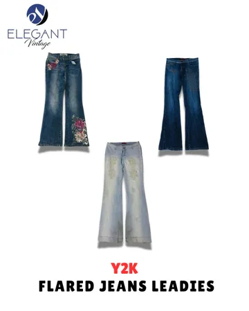 Jeans Flared Ricamati Y2K - EV1608
