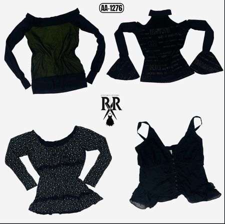 Y2K Black Rave Mix Tops (AA-1276)